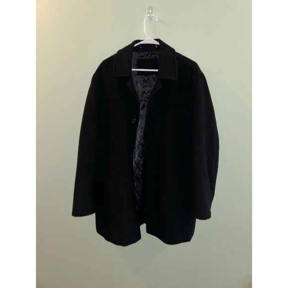 George Black Collared Wool Blend Double Breasted Warm Pea Coat Size M - Picture 1 of 4